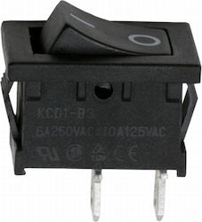 Set 10 Comutatoare On-Off Balansoar 250v 6a Spst Panou 2 Pini Culoare Neagră Set 10 Bucăți