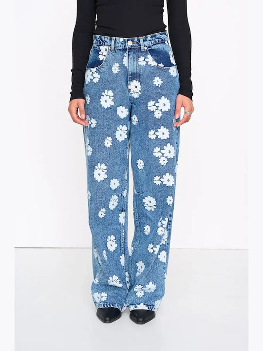 Women's Fabric Trousers in Relaxed Fit Blue