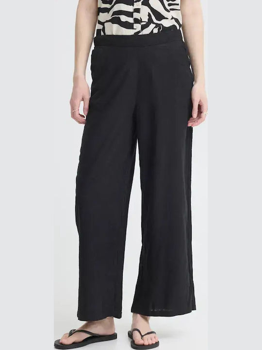 Γυναικείο Λινό Παντελόνι Black