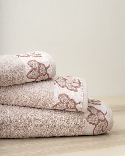 Nima Bath Towels Set 3 Pieces Semelia Pink Weight 450gr/m²