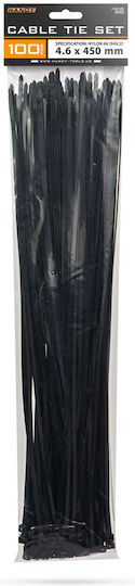 Legături Cablu Din Plastic 450×4.6 Mm Nailon Auto-blocante Negre 100 Buc