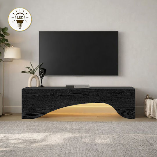 Dulap TV Mara cu Iluminare LED Sencron Negru M150xA31.4xÎ40cm