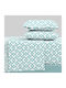 Astron Italy Chiara Set Bed Sheets King Size with Rubber Hugger 260x280cm Petrol Blue 4 Pieces