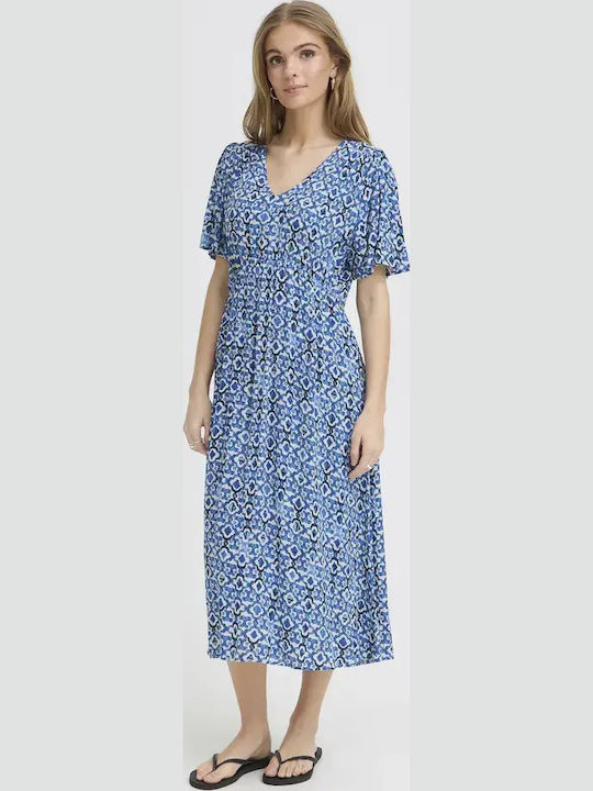 ICHI Καλοκαιρινό Midi Φόρεμα Sodalite Blue Ikat