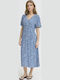 Καλοκαιρινό Midi Φόρεμα Sodalite Blue Ikat