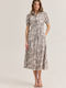 Summer Midi Shirt Dress Short Sleeve Brown