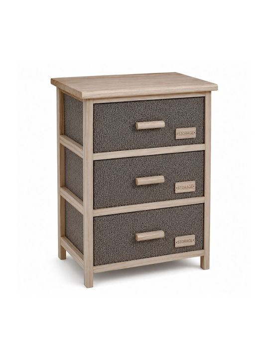 Fabric Storage Drawers with 3 Drawers L40xW29xH58cm