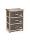 Fabric Storage Drawers with 3 Drawers L40xW29xH58cm