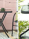 Table for Small Outdoor Spaces Foldable Metal with Glass Surface Gray 60x60x72cm