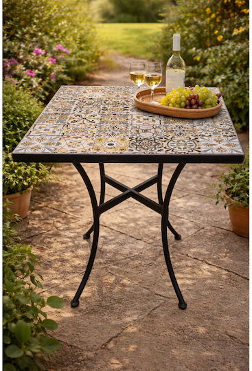 Masă Pentru Spații Exterioare Mici Cu Ramă Metalică 60x60x71cm