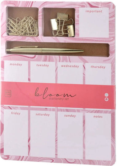 Wöchentlich Planer Block Biro Time Bloom Büroaccessoire Rosa