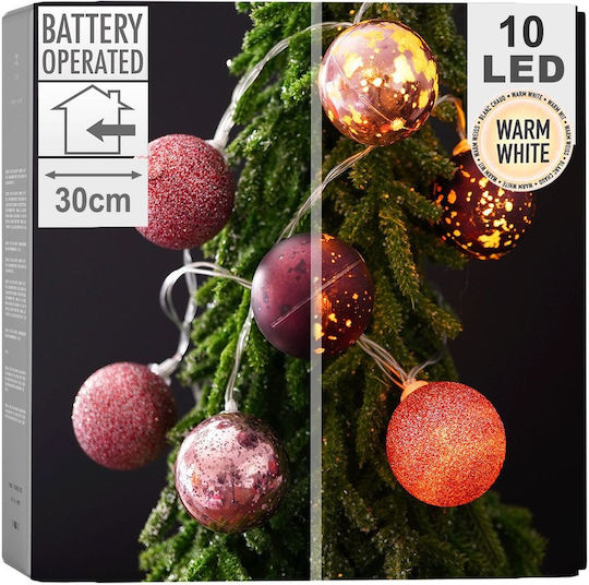 10 LED Weihnachtsbeleuchtung Lila Batteriebetriebene in Reihe