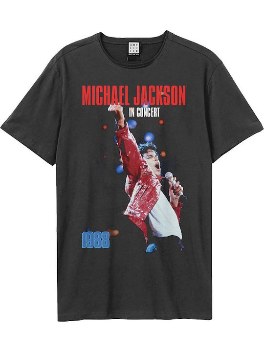 Amplified Michael Jackson 1988 Live In Concert T-shirt Charcoal Unisex Zave210n417-cha