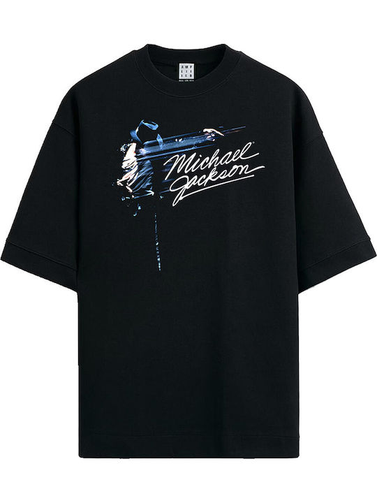 Amplified Oversized T-shirt Michael Jackson King Pop Black Unisex Zav862n415-blk