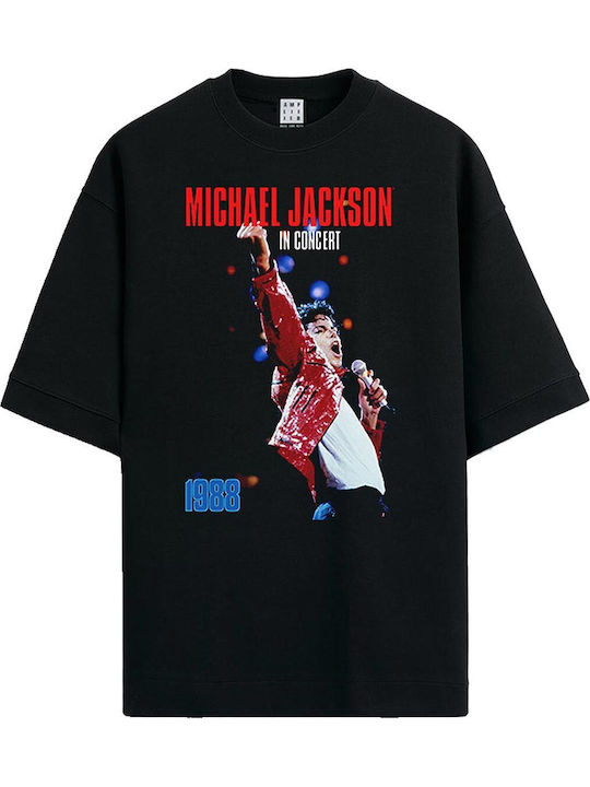 Amplified Oversized T-shirt Michael Jackson 1988 Live In Concert Black Unisex Zav862n417-blk