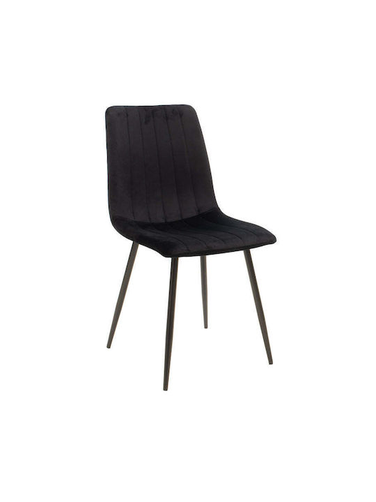 Noor Velvet Dining Chair Black 44x53x86cm