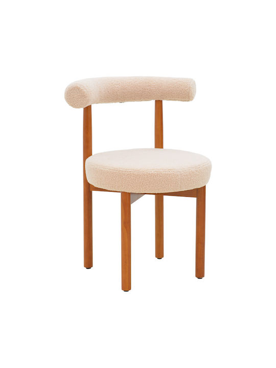 Fenza Dining Chair With Beige Fabric Upholstery...