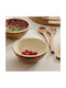 Round White Wooden Serving Bowl with Diameter 19cm