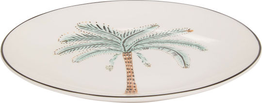 S-d Palm Dessert Plate Porcelain Green Diameter 19cm