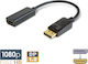 Adaptor DisplayPort La HDMI Full HD 1080p 25cm Audio Video Negru