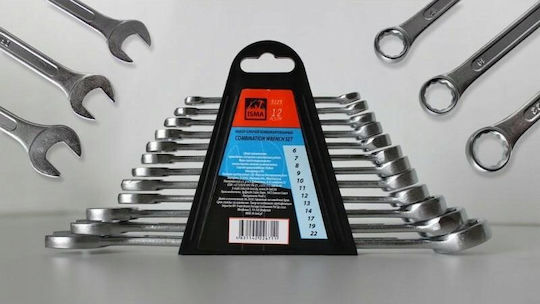 Isma Open-End Wrenches 12 Pieces 6 7 8 9 10 11 12 13 14 17 19 22mm