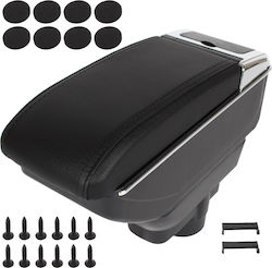Opel Corsa D 06-14 Auto-Armlehne Stauraum Schwarz Eco-Leder + Installationskit