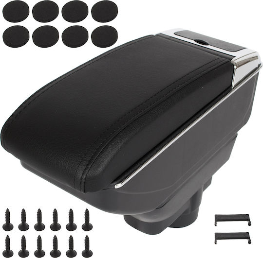 Opel Corsa D 06-14 Armrest Storage Black Eco-leather + Installation Kit