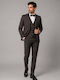 Men's Groom's Suit with Vest with Slim Fit Brown