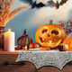 Decorațiune Halloween Suport Păianjen Argintiu Ø37 Cm Ornament De Masă Din Plastic Pânză De Păianjen