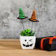 Set De Decorare Halloween 3 Pălării De Vrăjitoare Pe Țepi 20x7 Cm Plastic