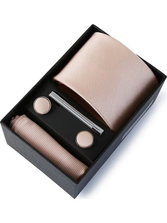 Martin & Co Set of Men's Synthetic Tie in Beige Color