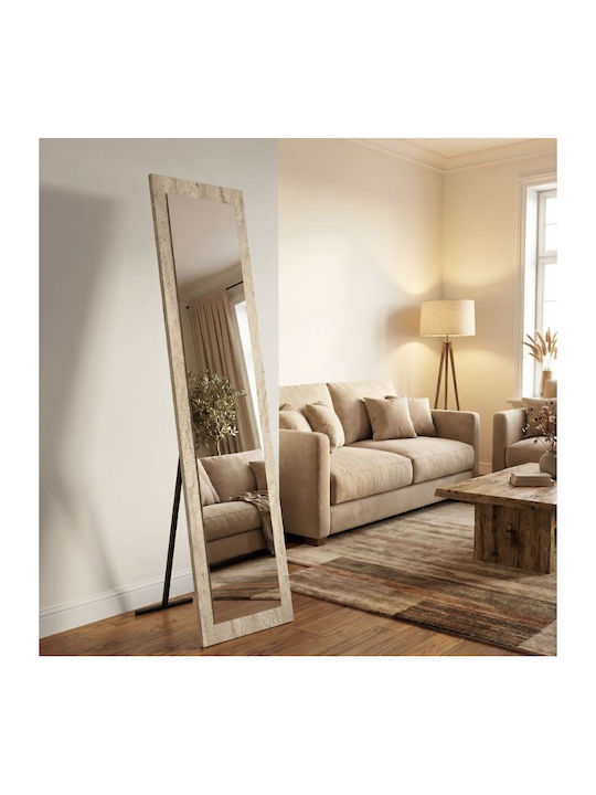 Megapap Oglindă cu Ramă din Lemn Bej 150x40cm