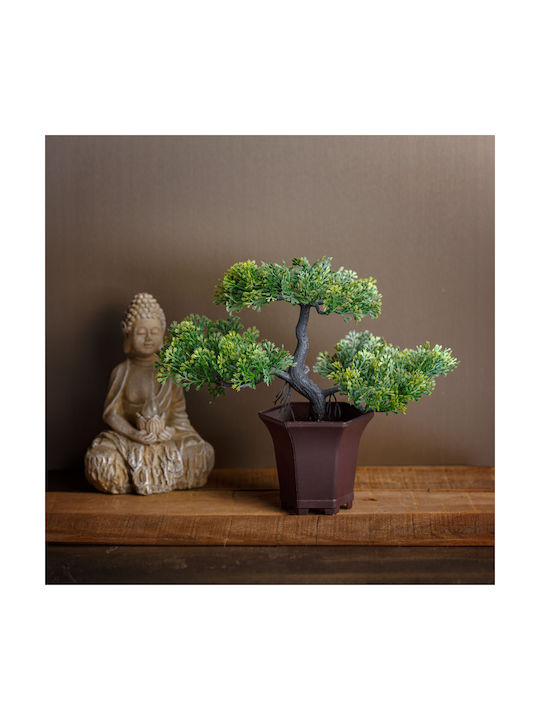 Plantă Bonsai Artificială Decorativă 25 Cm În Ghiveci Design Realist Decor Acasă Birou