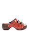 Pescura Damen Sandalen Rote Leder Anatomic mit Strass