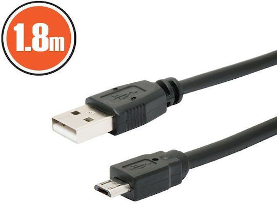 Usb 2.0 Cable A To Micro Usb B 1.8m Black Charging Data Transfer