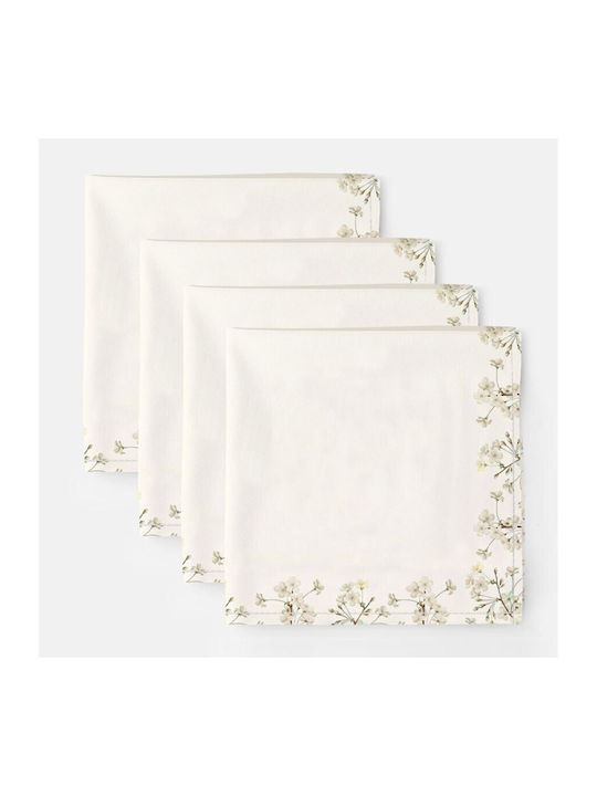 Cotton Club Set 4 Bucăți Șervețele Din Bumbac Apple Blossom 45x45 cm