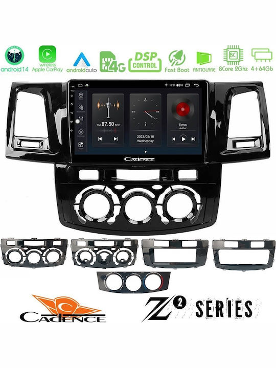 Cadence Ηχοσύστημα Αυτοκινήτου για Toyota Hilux 2007-2016 (Bluetooth/USB/WiFi/GPS/Apple-Carplay/Android-Auto) με Οθόνη Αφής 9"