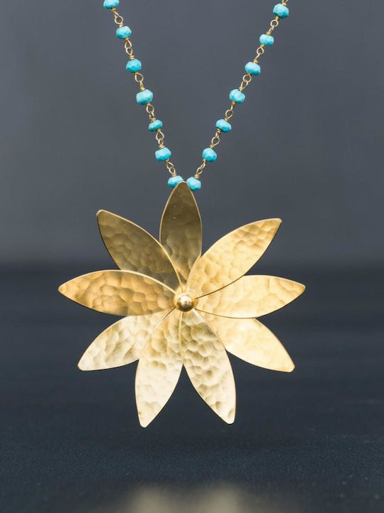 Handmade Silver 925 Daisy Flower Necklace 60cm ...