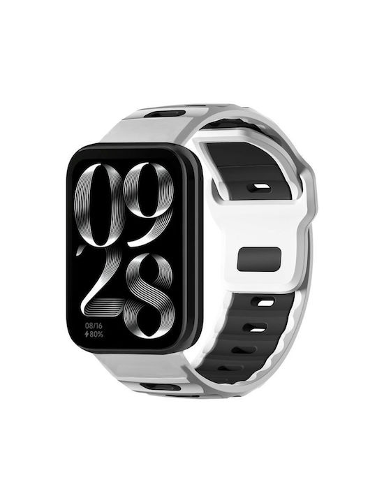 Xiaomi Band 9 Pro Redmi Watch 6 5 Xdfind Flat-head Dual-color Silicone Watch Band White+black Xiaomi Band 9 Pro Redmi Watch 6 5 Xdfind Flat-head Dual-color Silicone Watch Band White+black