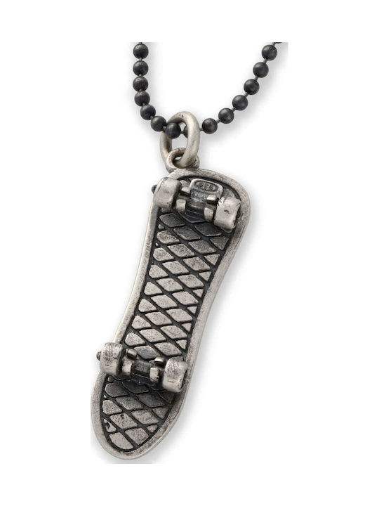 Männerschmuck Halskette Handgefertigt Silber 925 Kordel Kunstleder 55cm