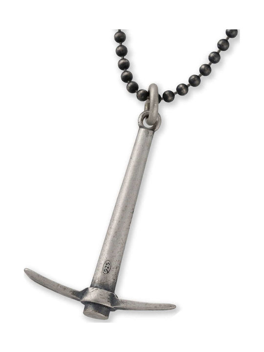 Männerschmuck Halskette Handgefertigt Aus Silber 925 Mit Kordel Und Kunstleder 55cm