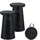 Relaxdays Strandhocker Schwarz 44,5x25cm Set 2Stücke