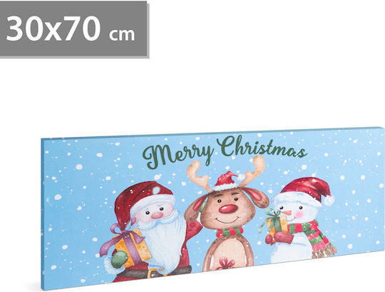 Pictură De Crăciun Cu LED 70 X 30 Cm Decor De Perete Lumină Alb Cald 2 X Baterii Aa