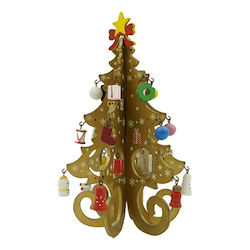 Arbore Decorativ De Crăciun Auriu 6 Cavități Ornamente 12 Cm X 20 Cm Lemn Alista Home Arbore Decorativ De Crăciun Auriu 6 Cavități Ornamente 12 Cm X 20 Cm Lemn Alista Home