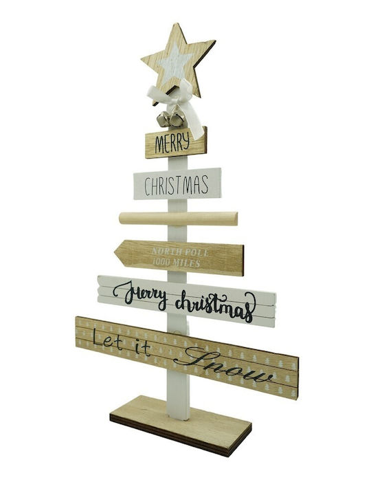 Mesaje De Crăciun Pentru Decor De Masă Împodobit Crem-Alb Din Lemn 22,5 Cm X 36 Cm Interior Alista Home