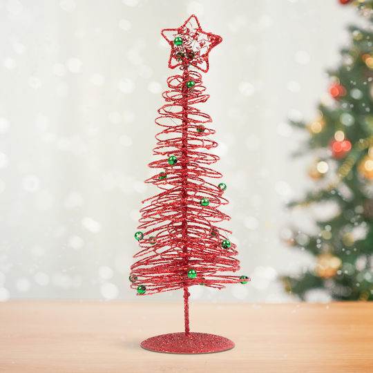 Ornament Decorativ Metalic De Crăciun Pentru Brad 28 Cm Roșu