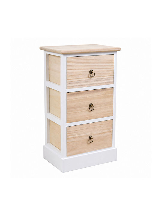 Wooden Storage Drawers with 3 Drawers L34xW25xH62cm