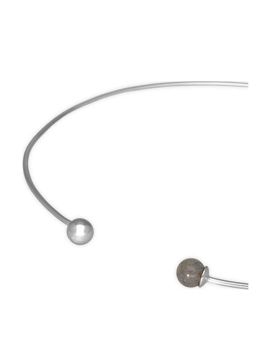 Handmade Silver 925 Choker with Labradorite Stones