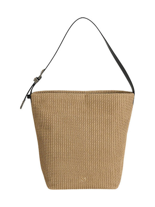 Pinko Leather Women's Shoulder Bag Beige