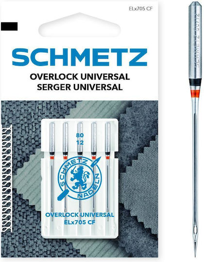 Set 5 Overlock Needles Size 80 Schmetz Elx705 Cf Vcs